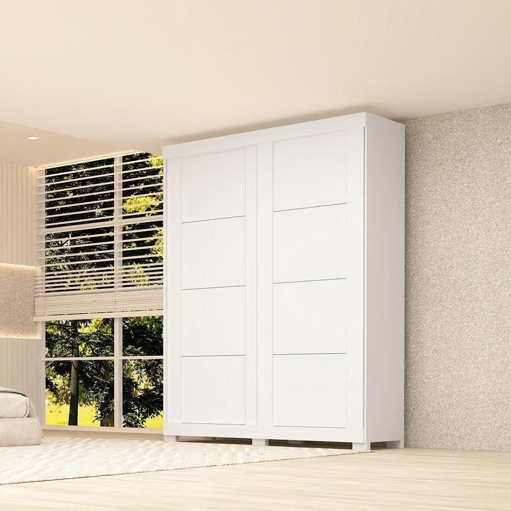 Guarda Roupa Solteiro Chile 2 Portas 100% Mdf Linhamobília Branco