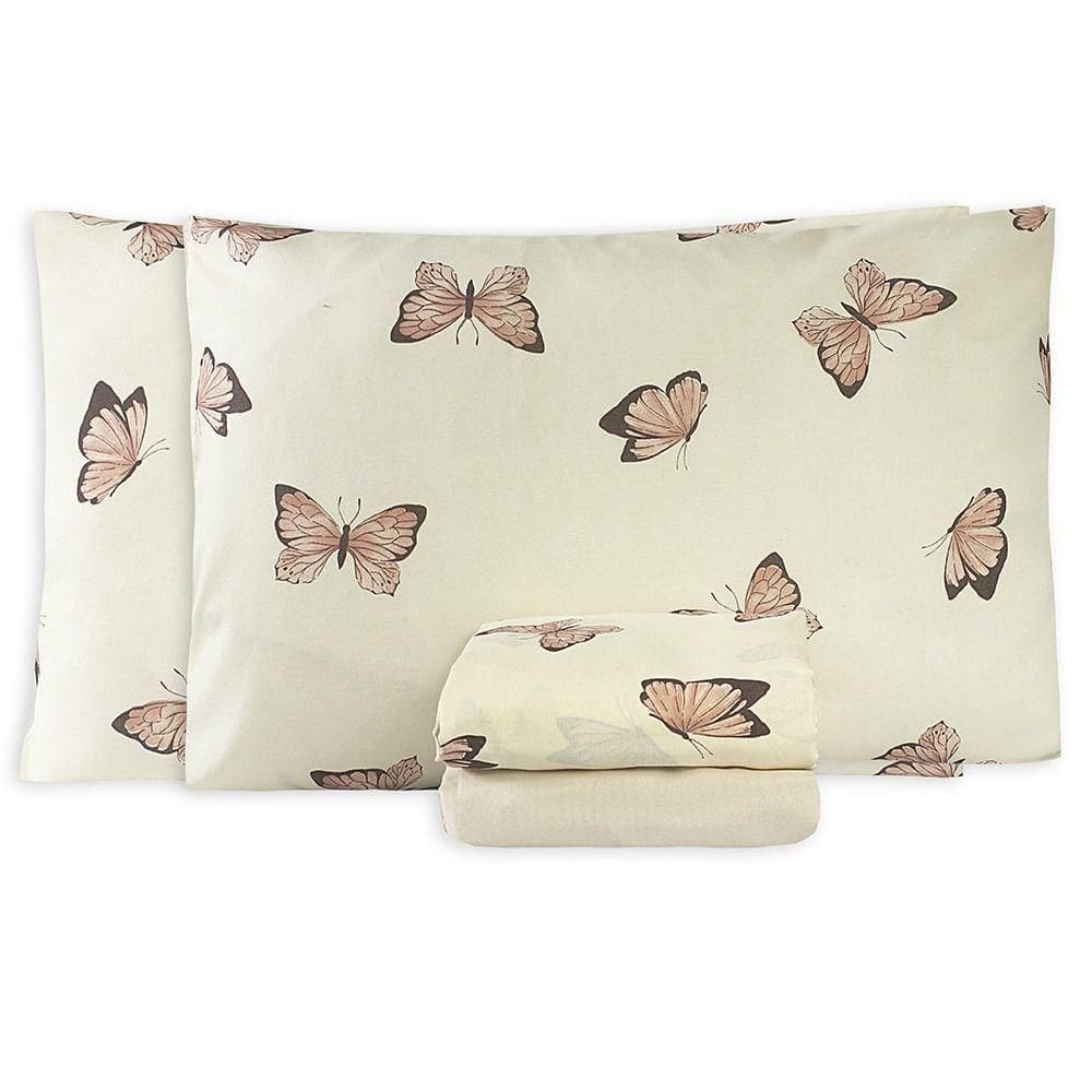 Jogo De Lençol Queen Essencialle 150 Fios 4 Peças - Borboletas