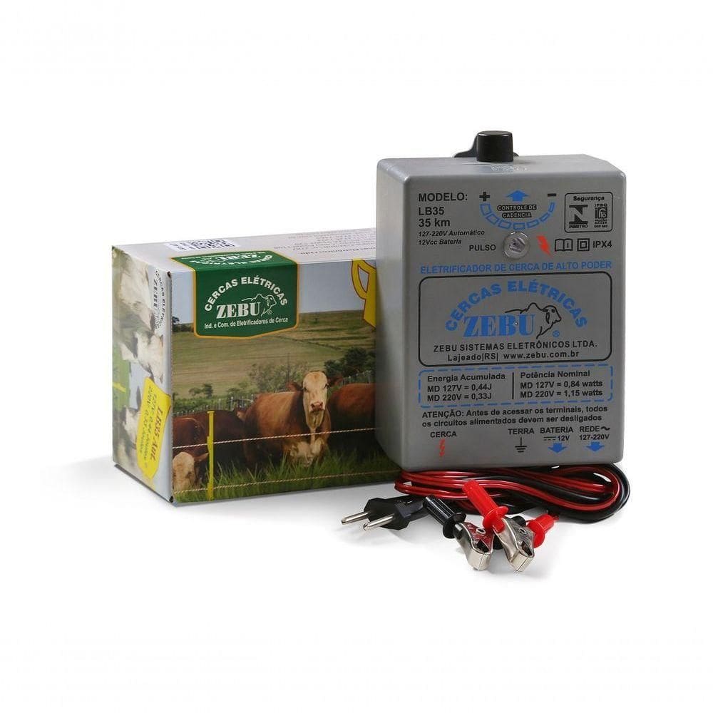 Eletrificador Rural 35km 0,44j Luz E Bateria 12v Lb35 Zebu