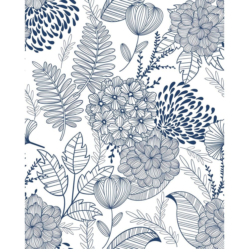 Papel de parede MeLunmer Azul Marinho Peel and Stick para banheiro