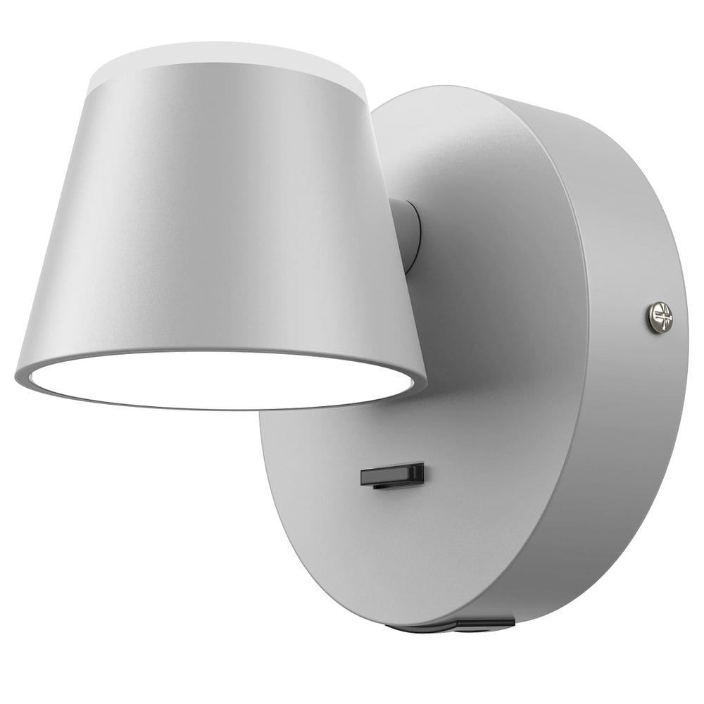 Luz de parede URSOLA LED Wall Sconce com porta de carregamento USB cinza