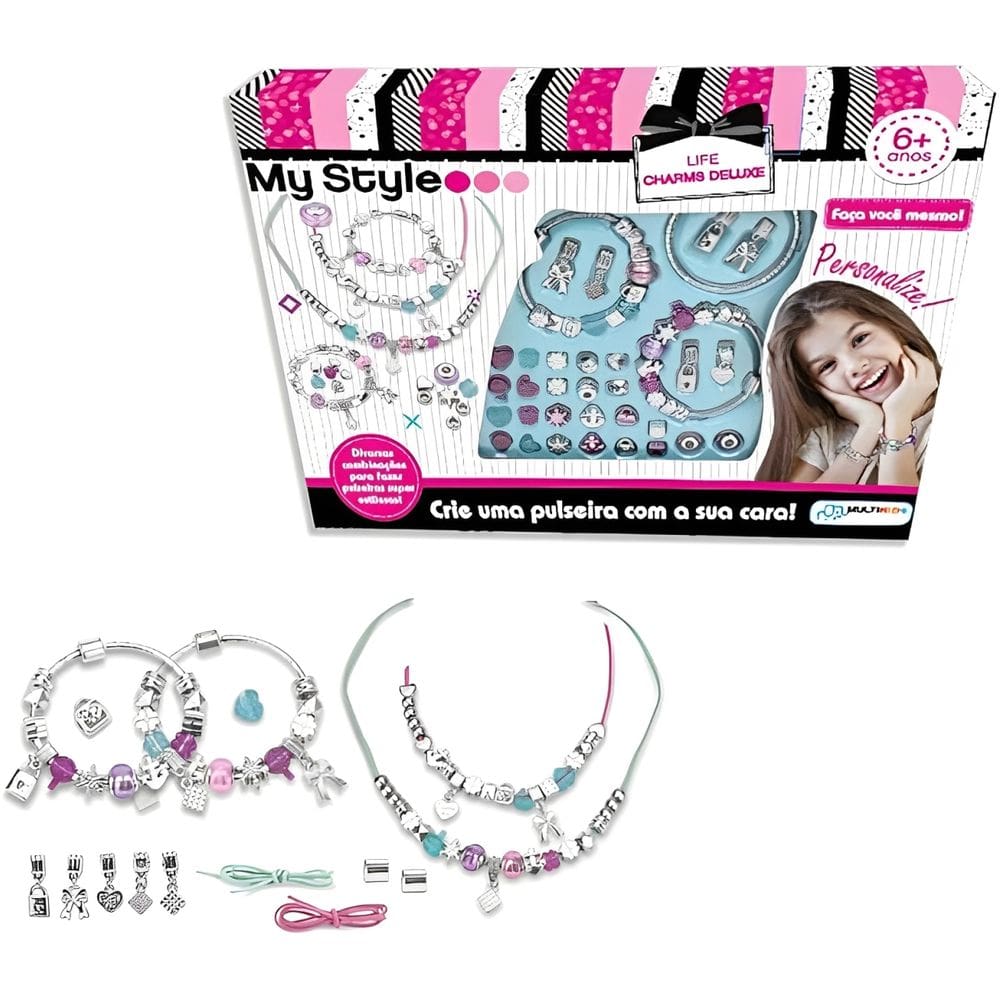 Kit Miçangas E Berloques My Style Life Charms Deluxe - Multikids