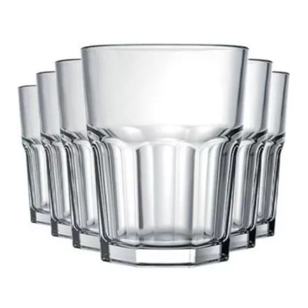Kit 6 Copos Bristol Long Drink 410ml Nadir Vidro Grosso Suco
