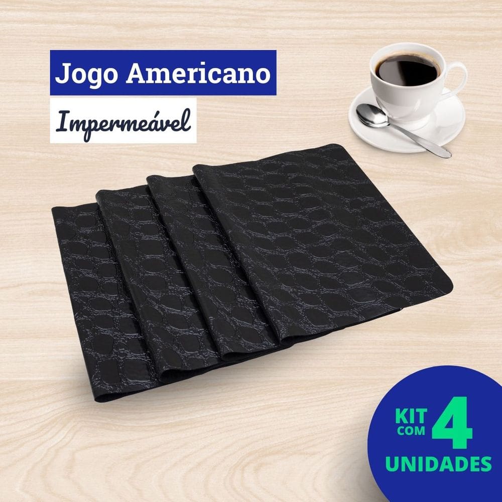 Jogo americano corino preto