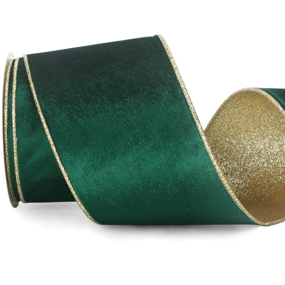 Árvore de Natal de 10 cm com fio de veludo verde Ribbon Ribbli Forest