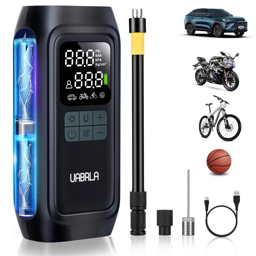 Inflador de pneus UABRLA Compressor de ar portátil 20000mAh 150psi