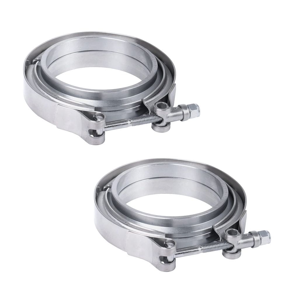 Kit de flange e braçadeira V-Band, aço inoxidável de 2,5 polegadas, 2 unidades