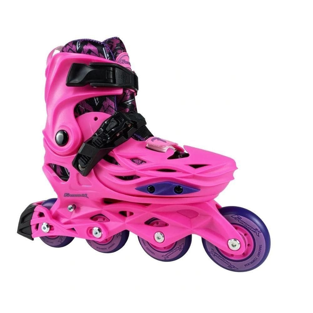 Patins Infantil Inline Freemix Rosa Pink Traxart (par) Tam: 32-36