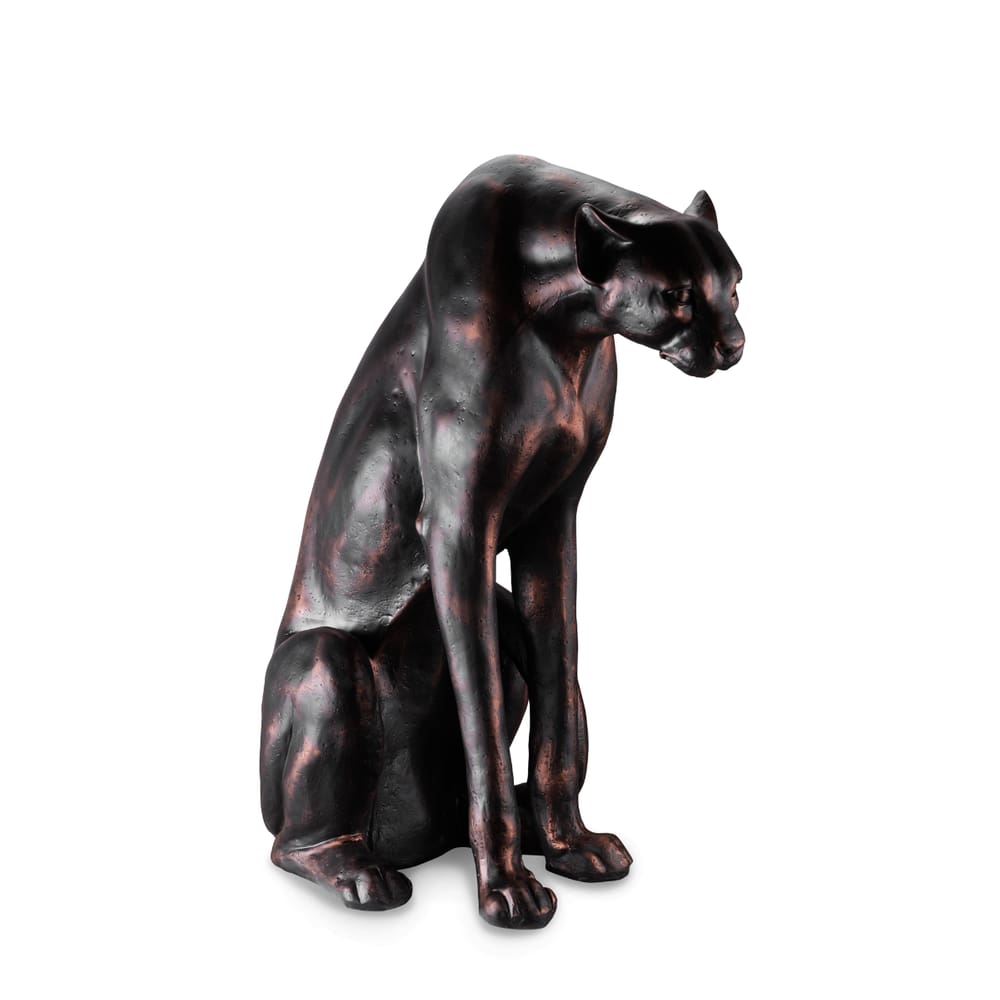 Escultura Guepardo Pantera Sentado Médio, 70 cm