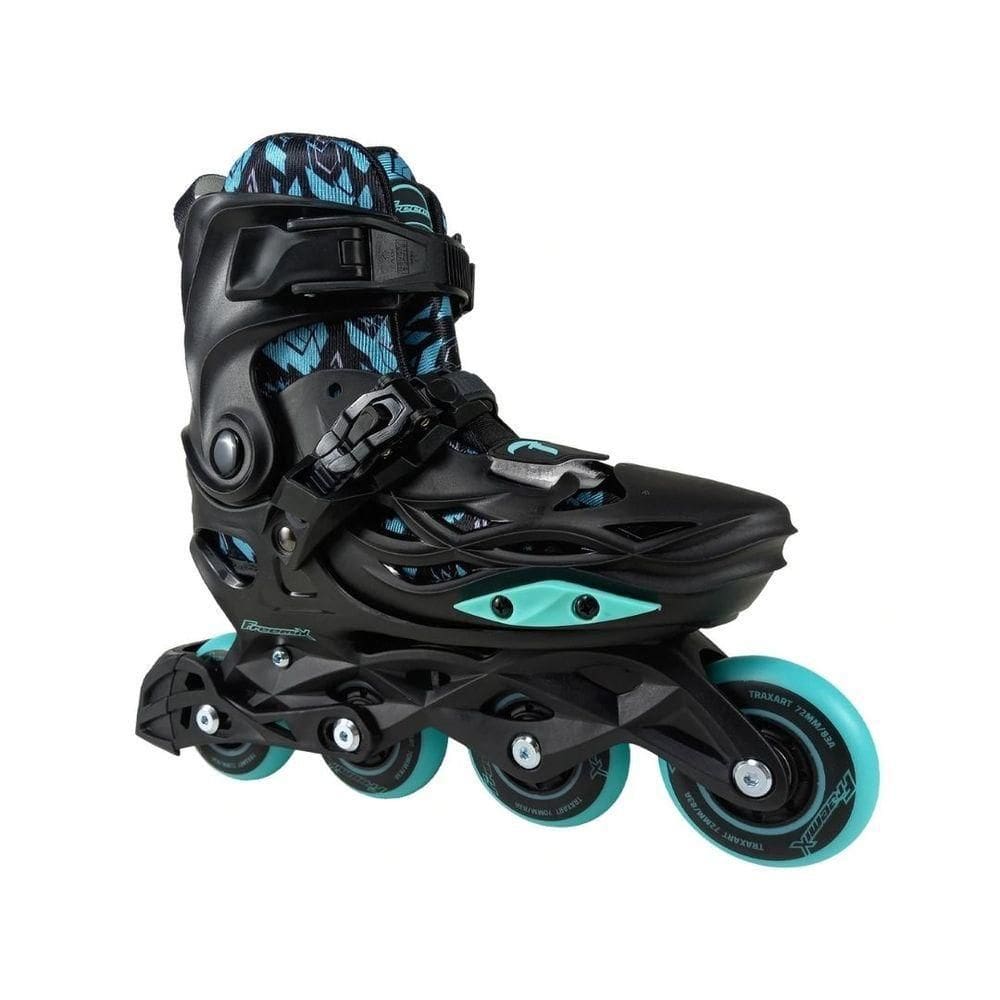 Patins Infantil Inline Freemix Preto Traxart Par Tamanho 32-36