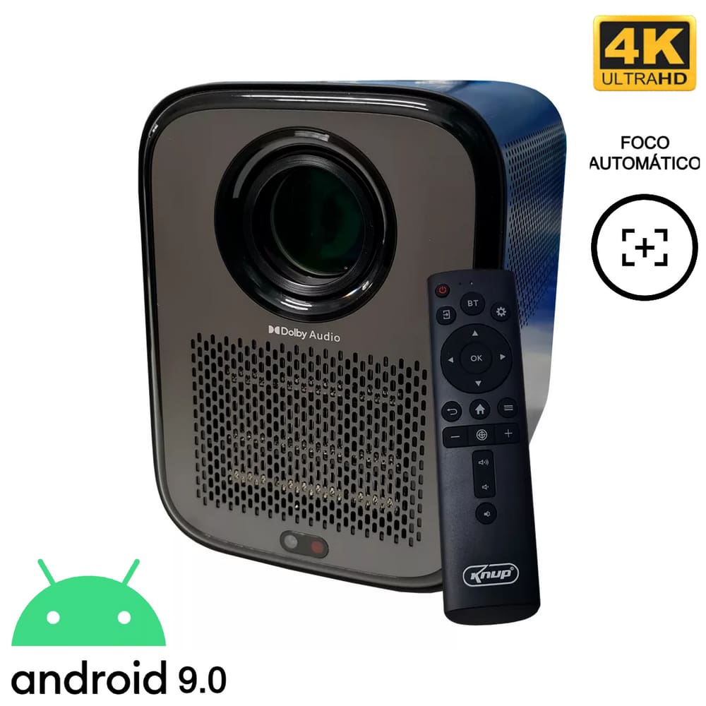 Projetor de Imagens Multimídia com Sistema de Som Home Theater Integrado - Sistema Operacional Android 9.0