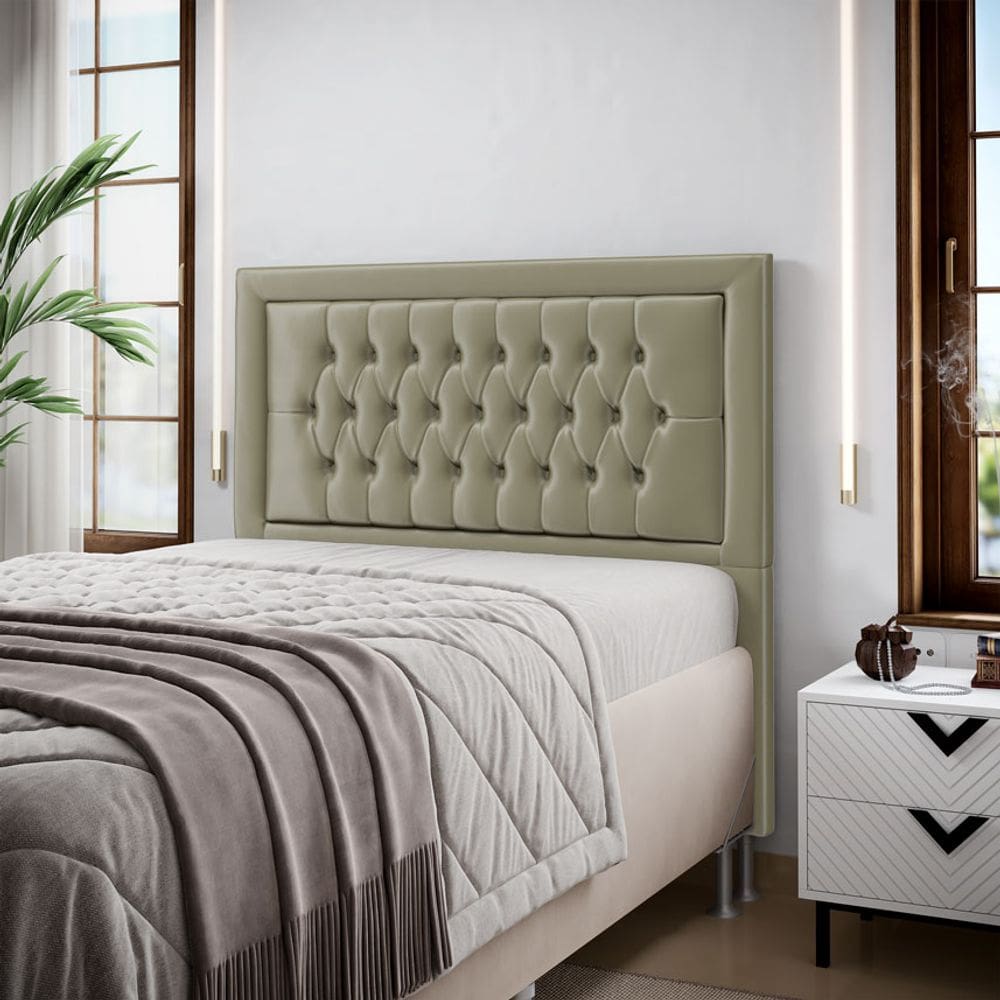 Cabeceira Pegasus 195 Premium / N-029 Veludo Capuccino