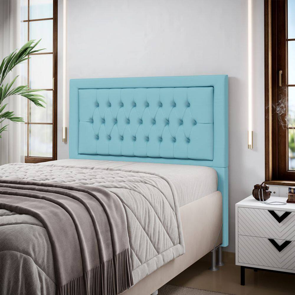 Cabeceira Pegasus 160 Premium / A-043 Couro Artificial Azul Bebê