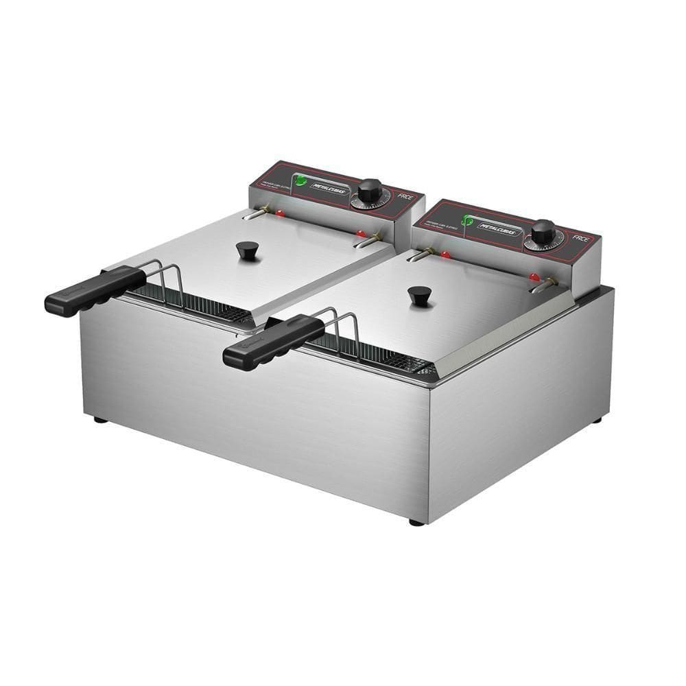Fritador Fritadeira Tacho Fritura 2 Cuba Elétrico Monofásico 10 L Frce10 Metalcubas 220v 220v