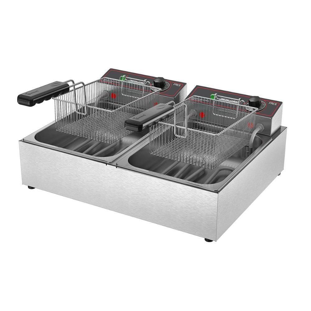 Fritador Fritadeira Tacho Fritura 2 Cuba Elétrico Monofásico 6l Frce6 Metalcubas 220v 220v