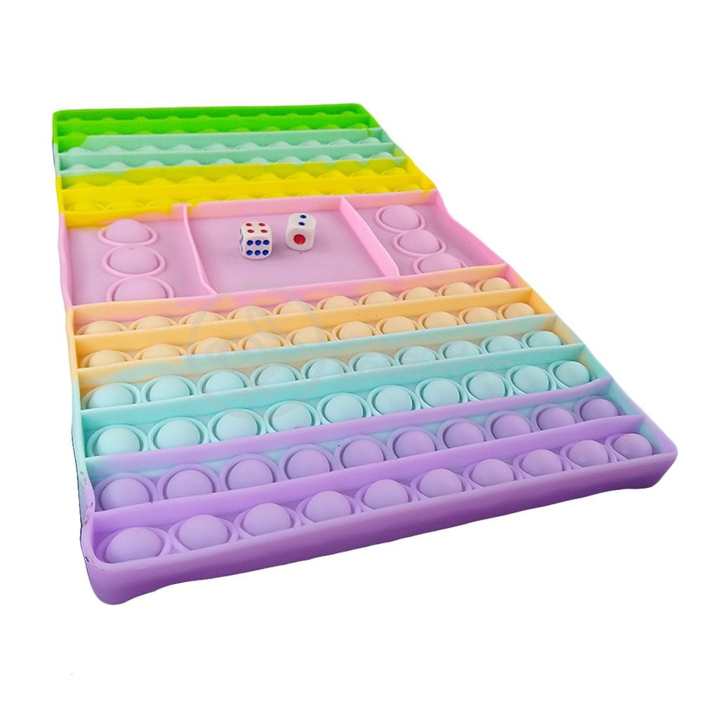 Tabuleiro Big Pop It Macarons Challenge Pastel Fidget Toy Silicone Brinquedo Sensorial - Colorido
