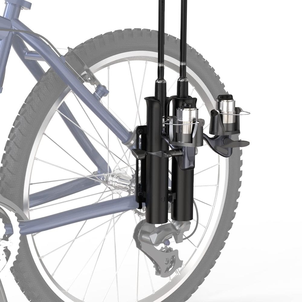 Suporte de vara de pesca WEIGUZC para bicicleta, comporta 2 varas