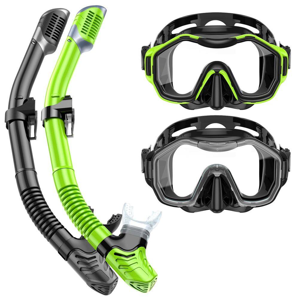 Conjunto de snorkel Kwambiri Dry-Top Snorkel Gear para adultos