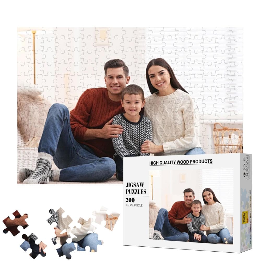 Quebra-cabeça personalizado Quebra-cabeça de madeira personalizado de 200 peças com caixa