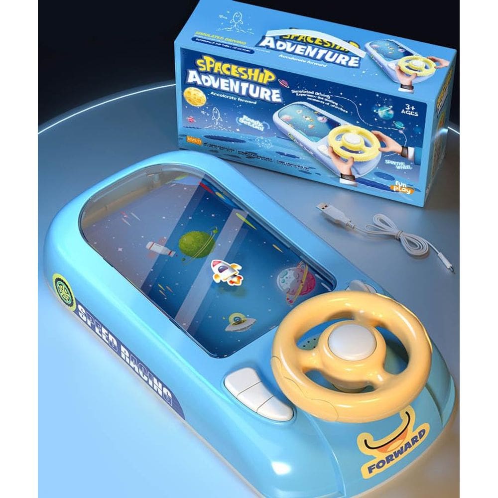 Carro de aventura de corrida de brinquedo com volante para crianças