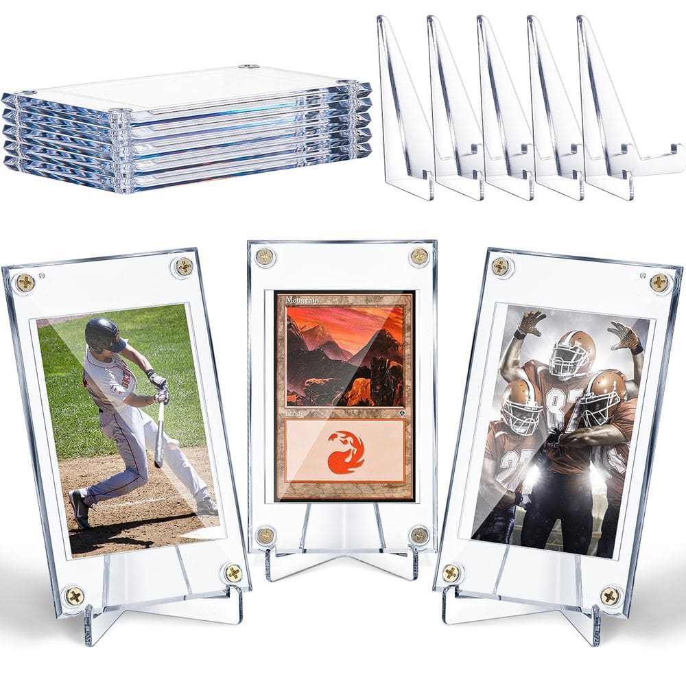 Estojo para cartas colecionáveis com expositores, porta-cartões de beisebol x5