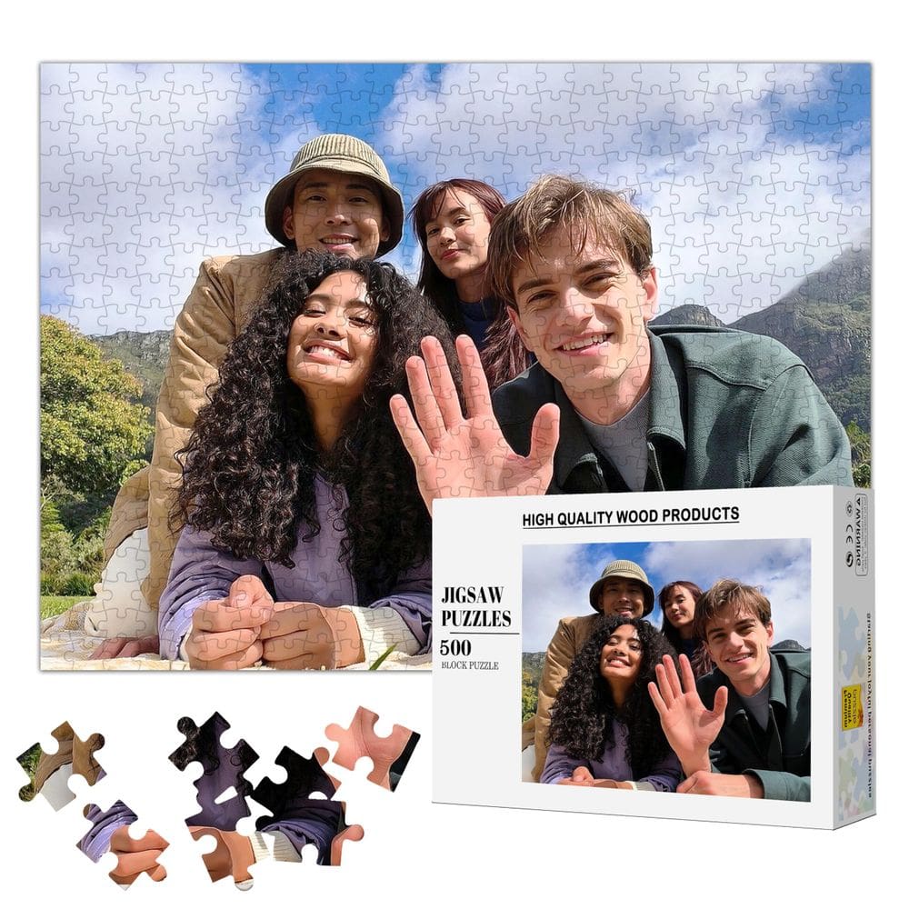 Quebra-cabeça personalizado Quebra-cabeça de madeira personalizado de 500 peças com caixa