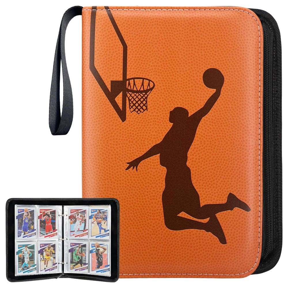 Card Binder Basketball, suporte de 4 bolsos, 400 cartas à prova d`água