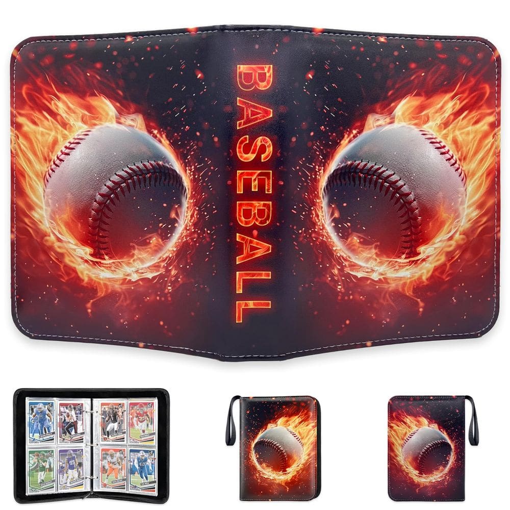 Card Binder Baseball, suporte de 4 bolsos, 400 cartas à prova d`água