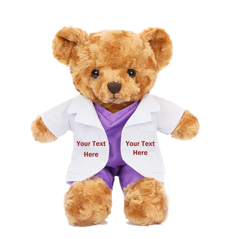 Ursinho de pelúcia de pelúcia Doctor Nurse personalizado 28 cm
