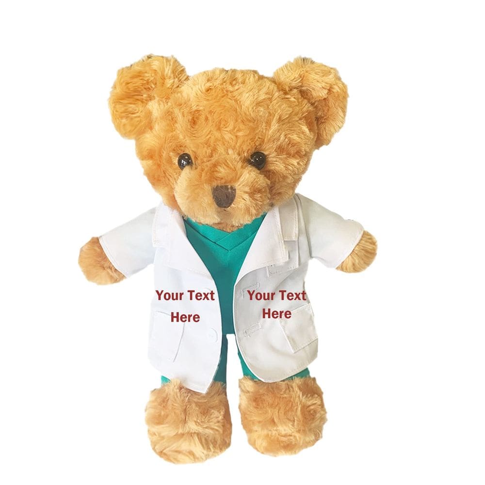 Ursinho de pelúcia de pelúcia Doctor Nurse personalizado de 23 cm