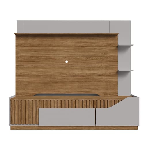 imagem-Home Estante Rack Dallas Cinamomo Off White Para TV até 75 Polegadas Bechara