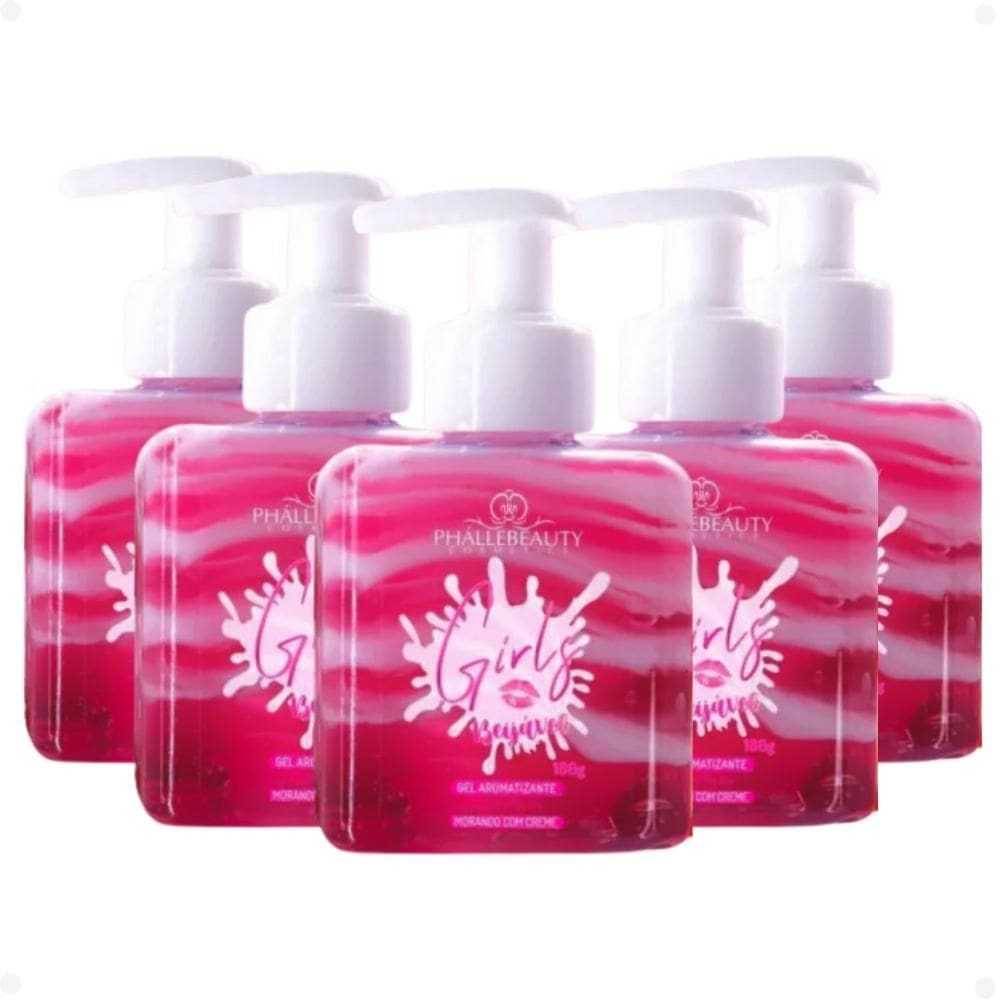 Kit Hidratante Phállebeauty Girls Gel Aromatizante Morango Com Creme Com 5 180g