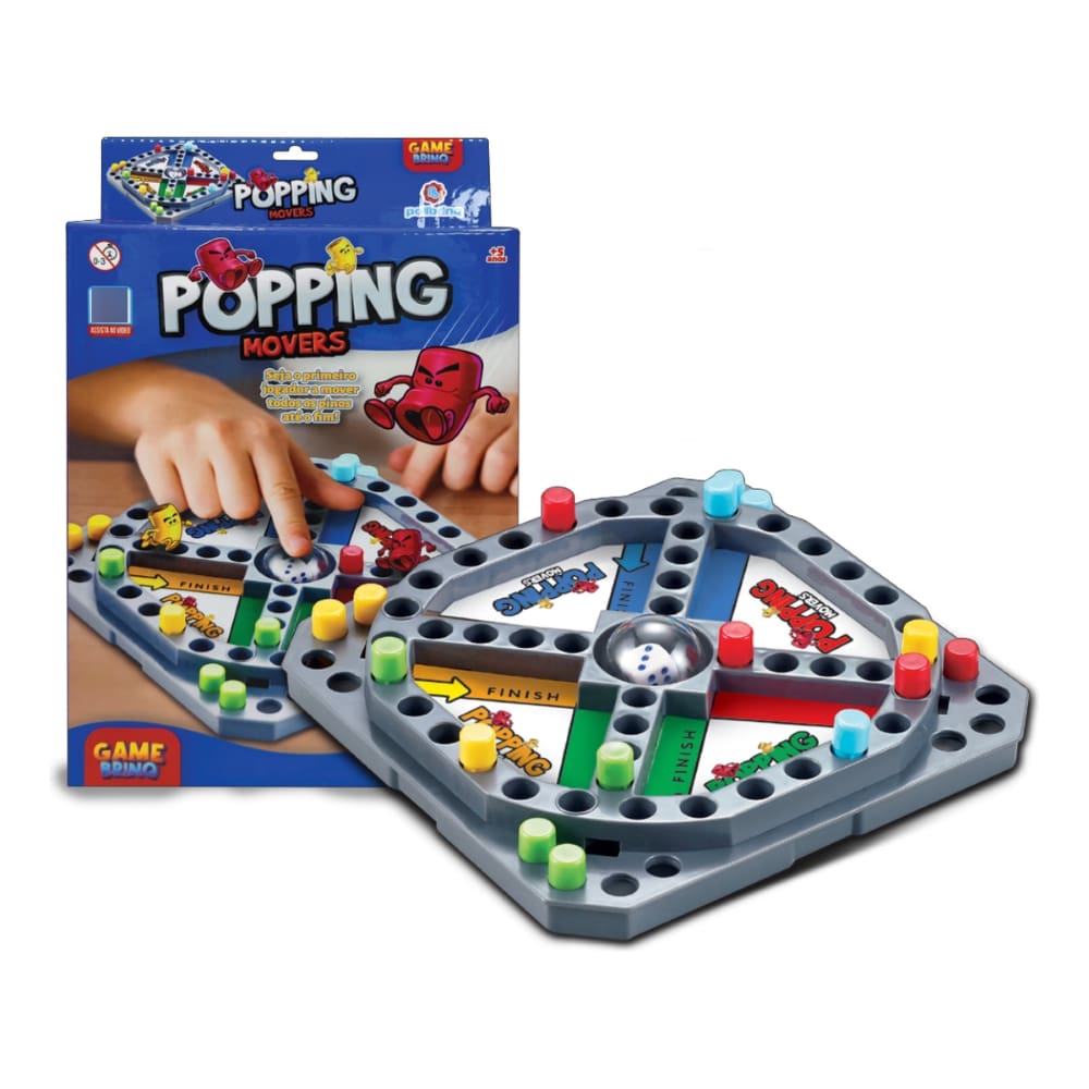 Jogo Tabuleiro Mesa Popping Movers Ludo Infantil Familia