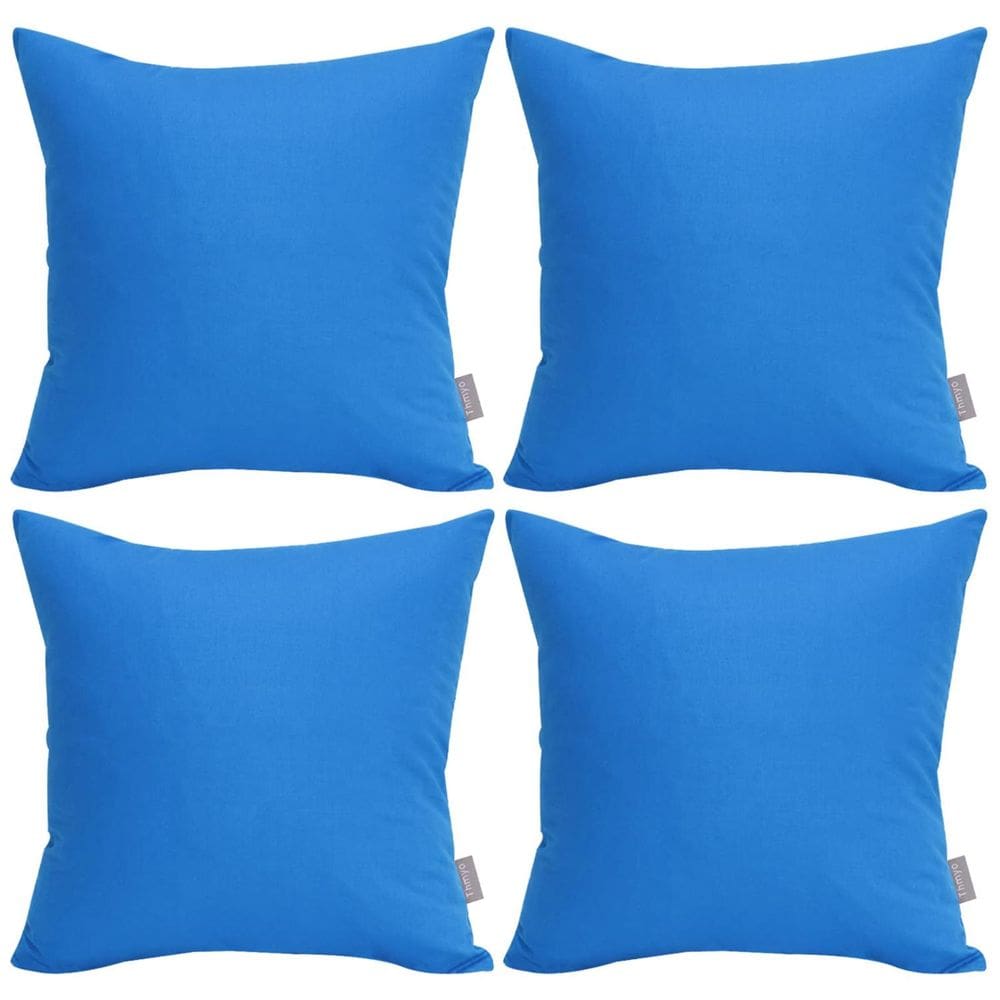 Capa de almofada Thymo 100% algodão 50x50cm azul, pacote com 4