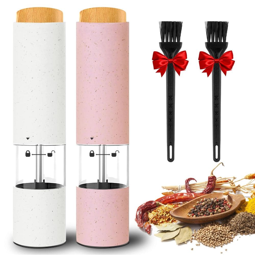 Conjunto elétrico de moedor de sal e pimenta JOBKIM rosa/branco