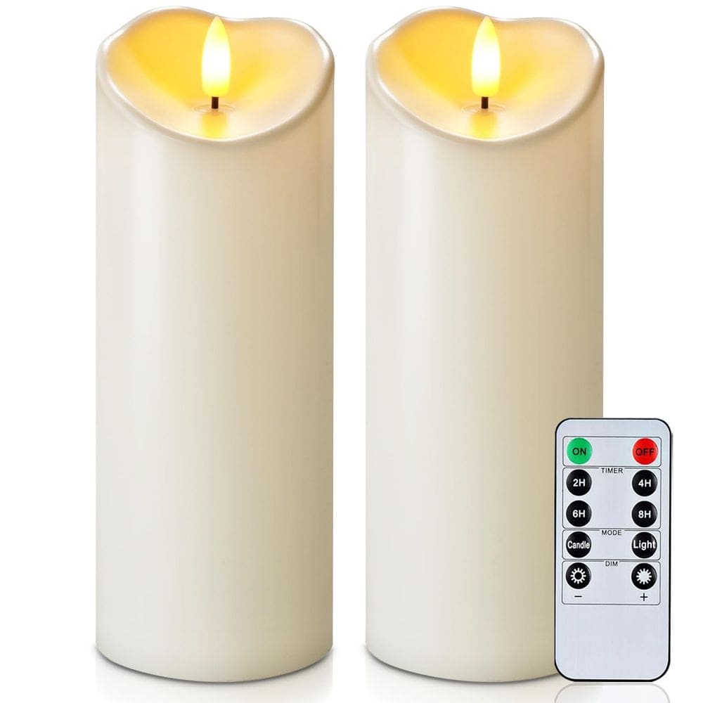 Conjunto de 2 velas LED impermeáveis ao ar livre Homemory
