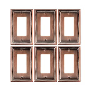 Placa de cobertura de saída TREEWELL, pacote com 6 unidades, em cobre antigo decorativo