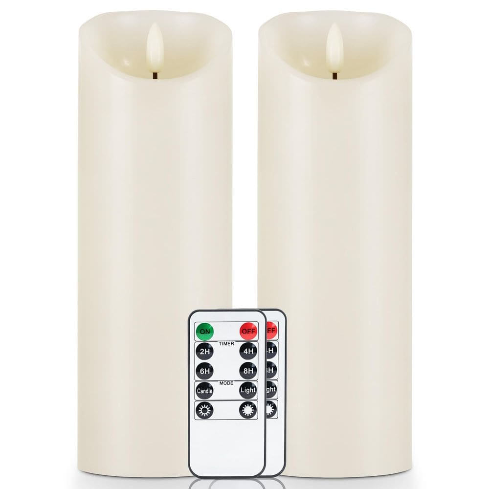 Velas sem chama de 5 parcelas de cera LED cintilante com conjunto remoto de 2
