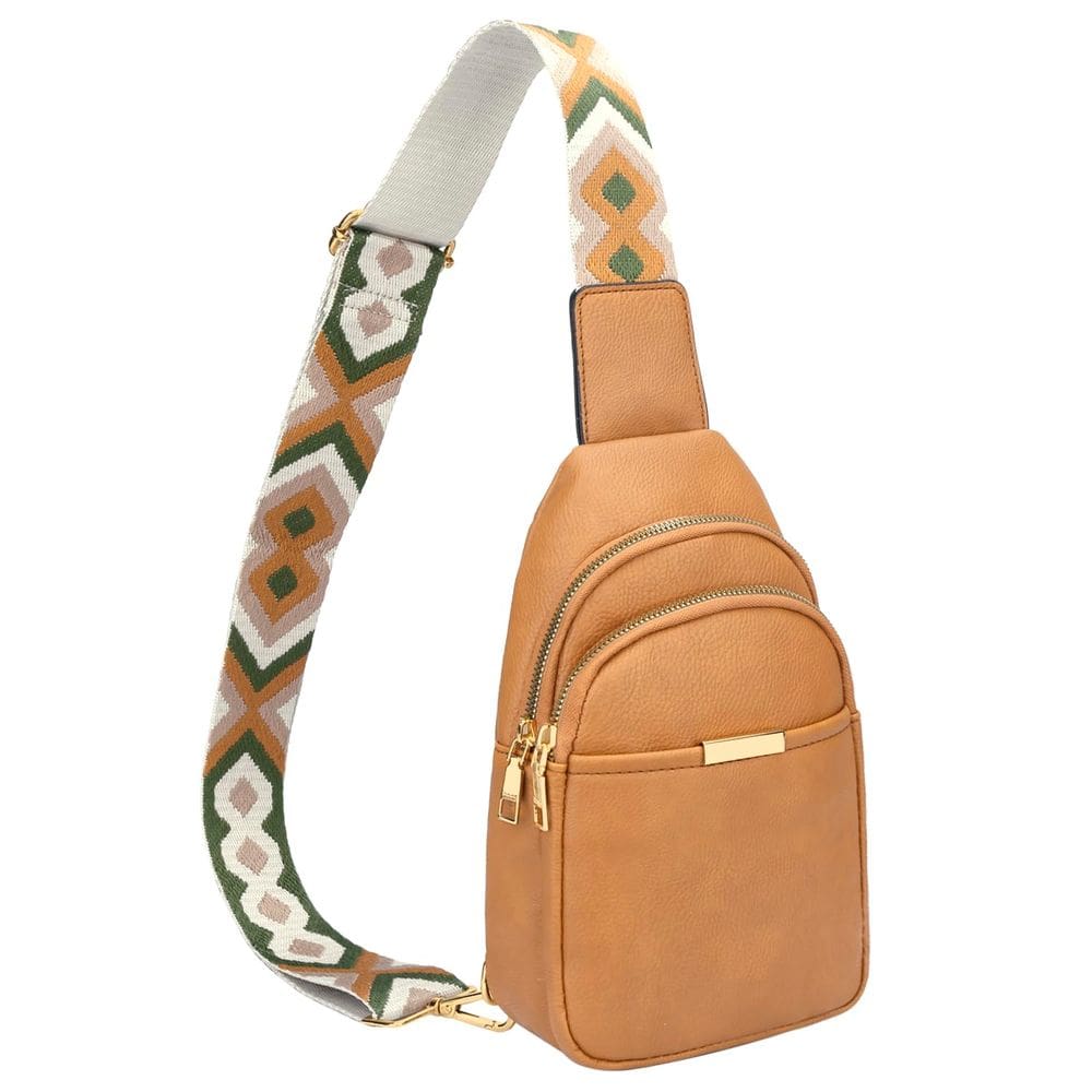 Bolsa tipo estilingue KKXIU pequena para mulheres, tiracolo, couro vegano, marrom