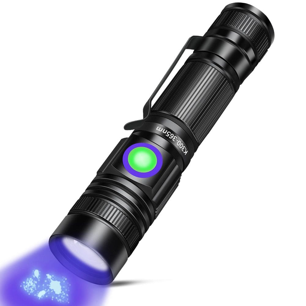 Lanterna UV VMTENMV Recarregável 365nm Blacklight Mini