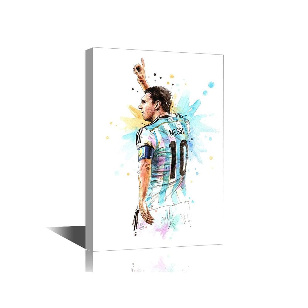 Arte de parede em tela TISHIRON Soccer Star Lionel Messi 45x30cm
