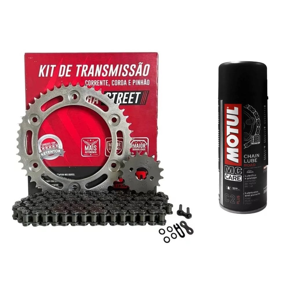 Kit Transmissao Relacao Tracao Moto Ys 250 Fazer 2005 2006 2007 2008 2009 Á 2017 Com Retentor D.I.D + Motul C2