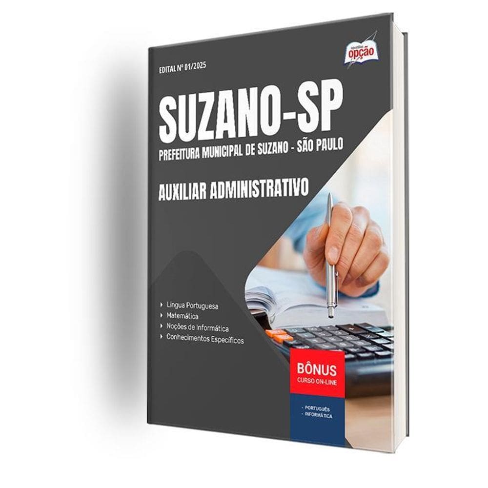 Apostila Prefeitura Suzano Sp 2025 - Auxiliar Administrativo