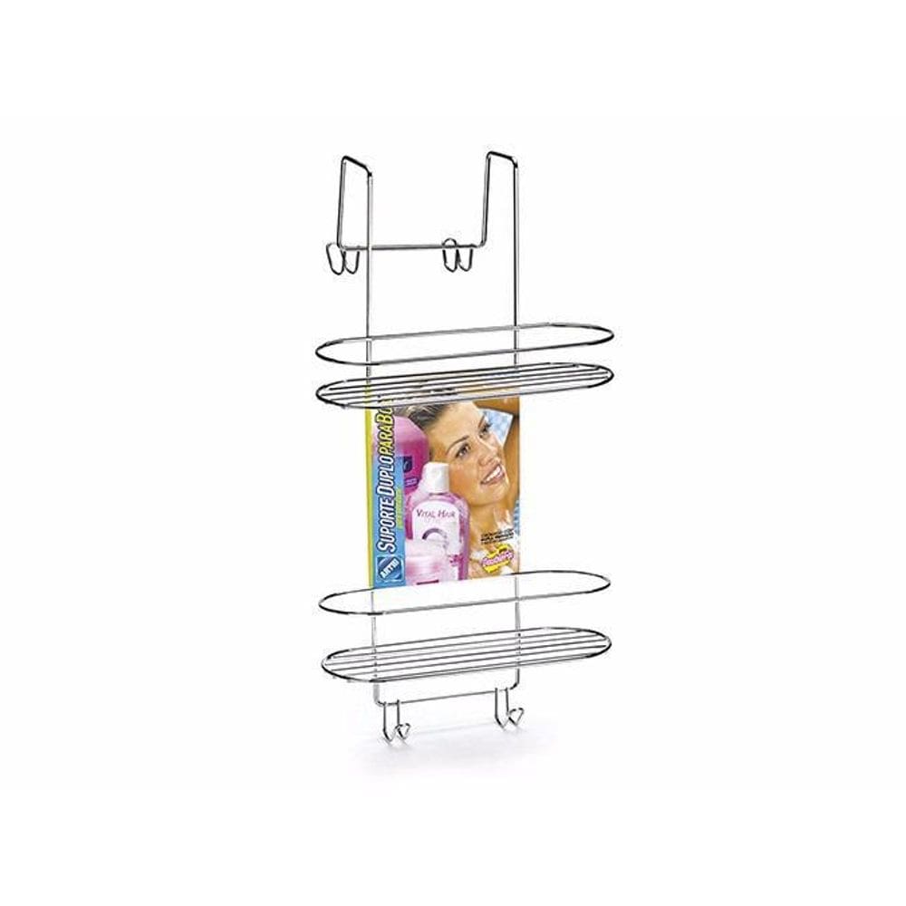 Suporte Duplo/Porta Shampoo Para Box Com Toalheiro