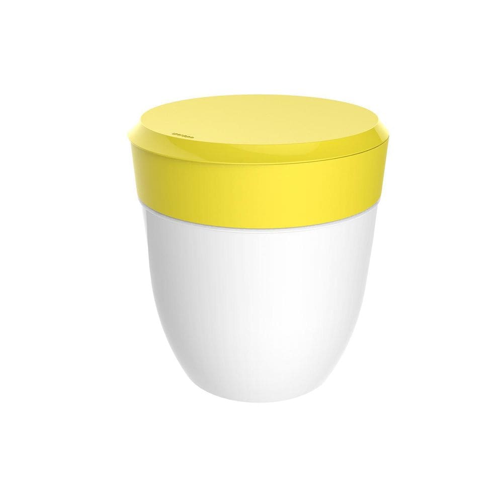 Cesto De Lixo Branco 2,5 Litros Com Tampa Amarela Crippa