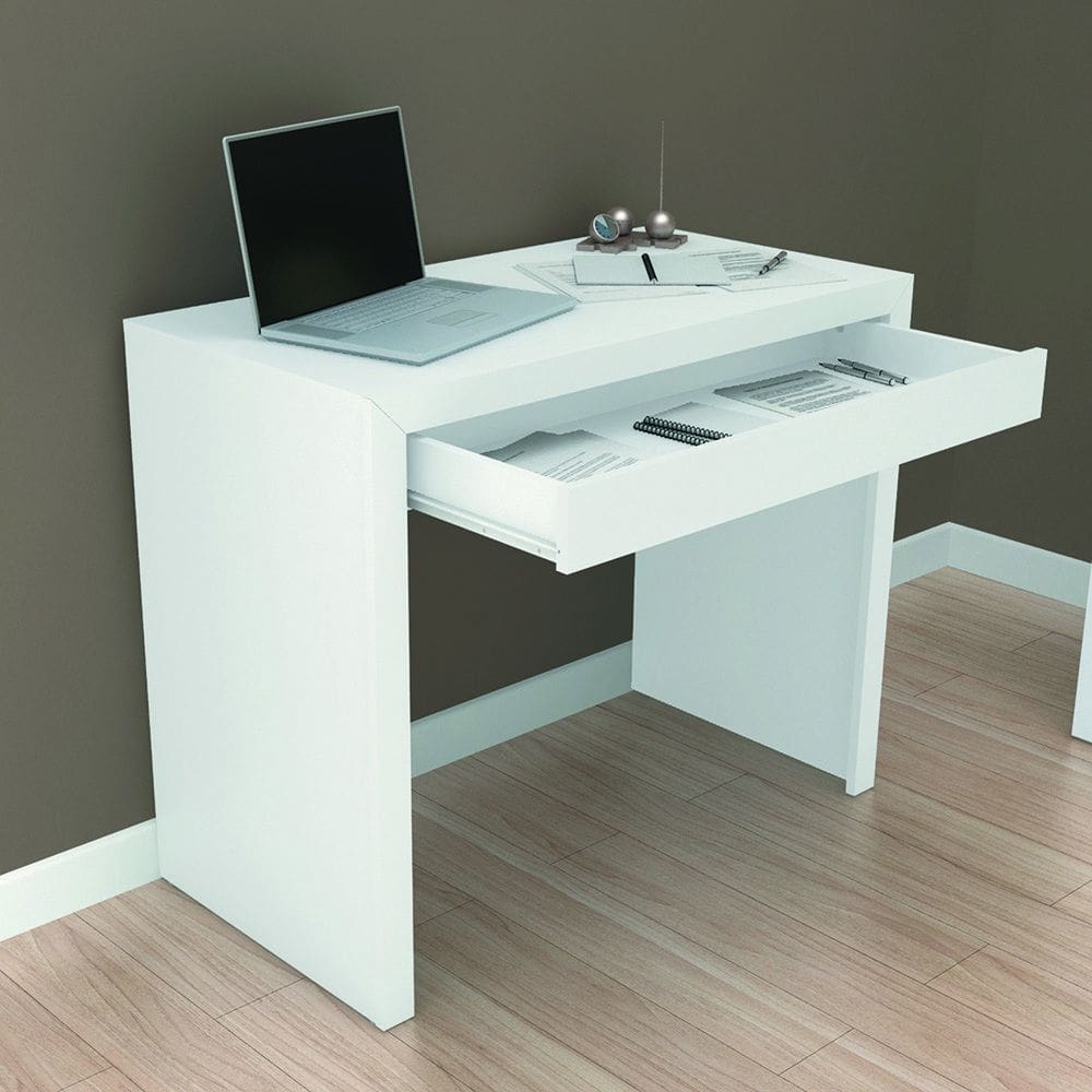 Escrivaninha para Escritório com Gaveta ME4107 Branco Tecnomobili