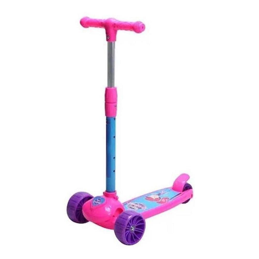 Patinete Infantil 3 Rodas Com Luz Cute Unitoys 1462 - Rosa