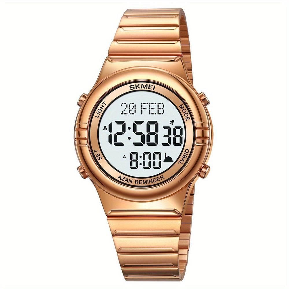 Relógio Digital Masculino Fashion Da Skmei Com Cronômetro Função De Data Resistência À Água Rosa Dourado