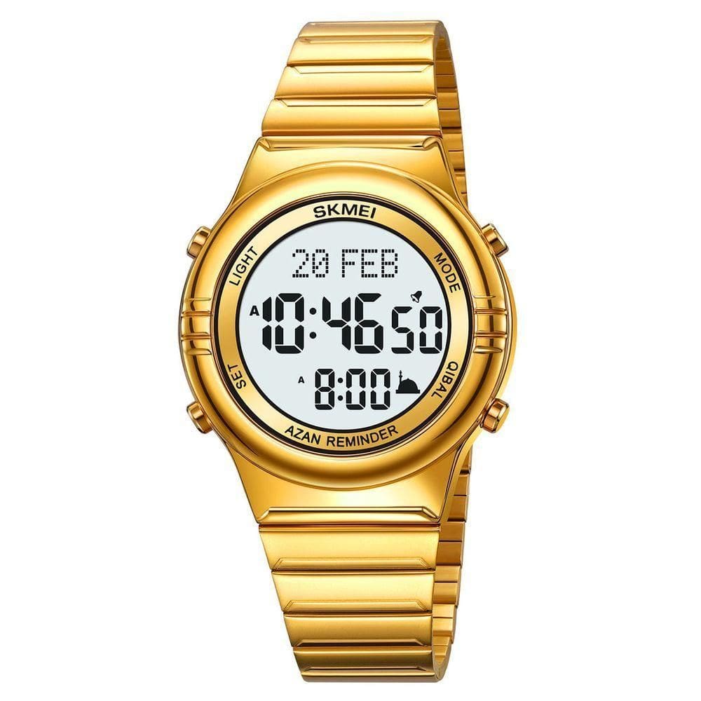 Relógio Digital Masculino Fashion Da Skmei Com Cronômetro Função De Data Resistência À Água Dourado