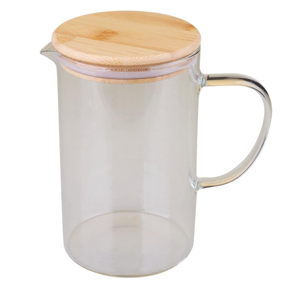 Jarra de Vidro 1.1L Eco com Tampa de Bamboo Cazza
